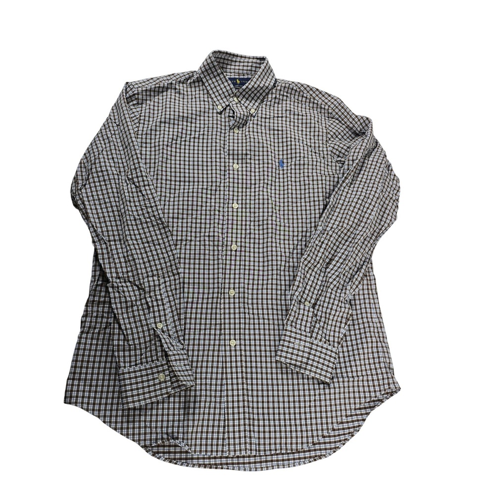 Ralph Lauren Men Classic‎ Fit Long Sleeve Plaid Button Down Shirt Size M